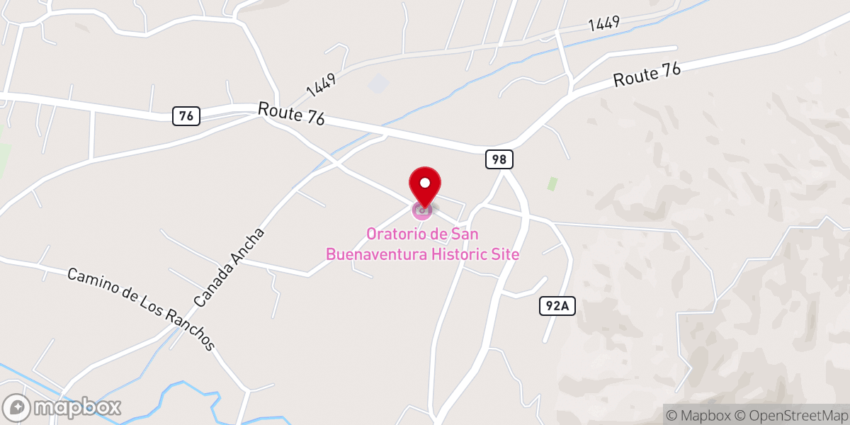 Map showing location of Oratorio de San Buenaventura Historic Site