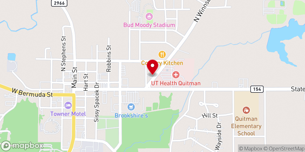 Map showing location of Quitman Church of Christ