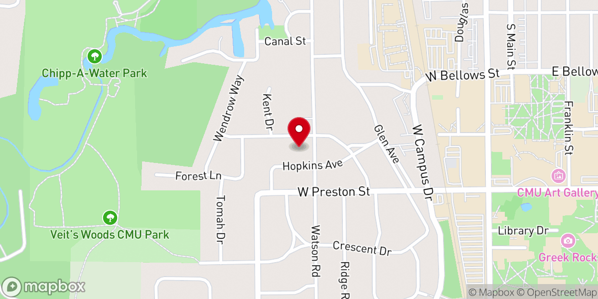 Map showing location of First Presbyterian Church