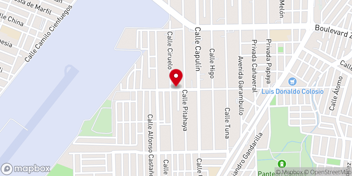 Map showing location of Iglesia La Esperanza