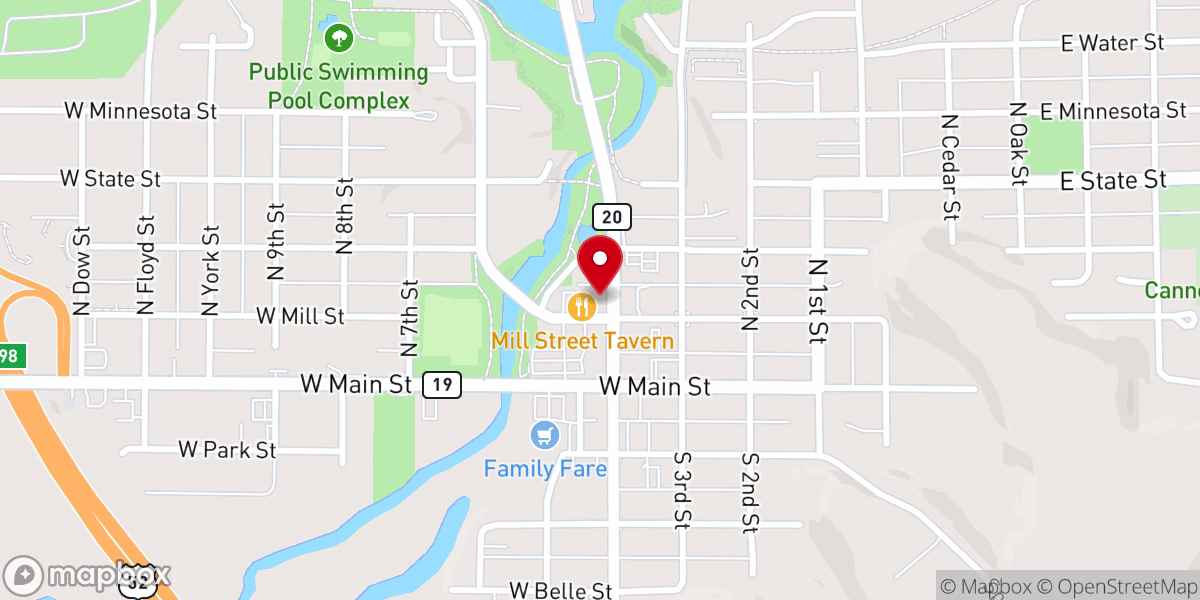 Map showing location of CannonBelles Coffee & Ice Cream