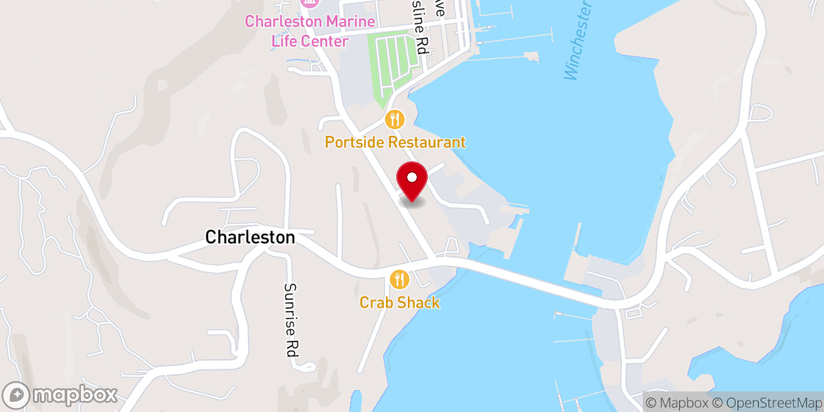 Map showing location of Charleston Community Baptist Church