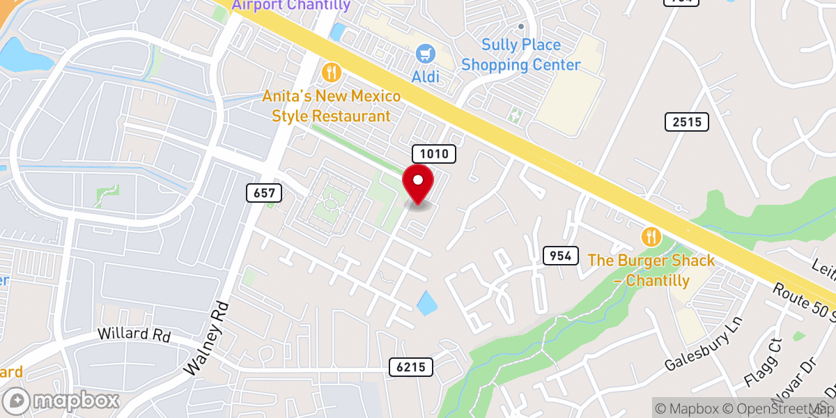 Map showing location of Ox Hill Baptist Church