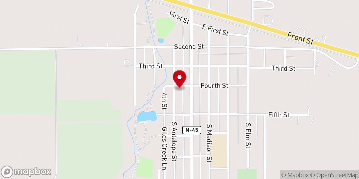 Map showing location of Peace United Church of Christ
