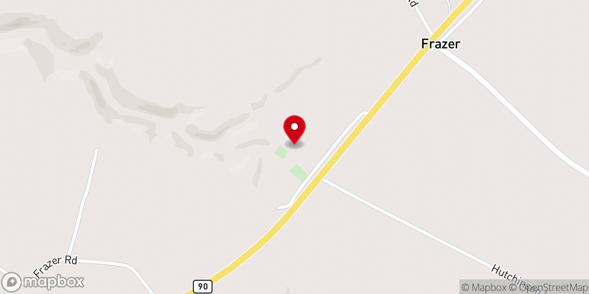 Map showing location of New Salem Church