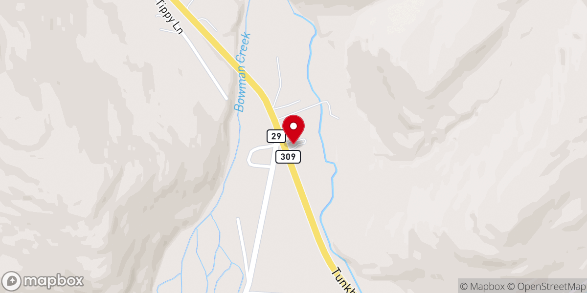 Map showing location of Bowman's Creek Free Methodist