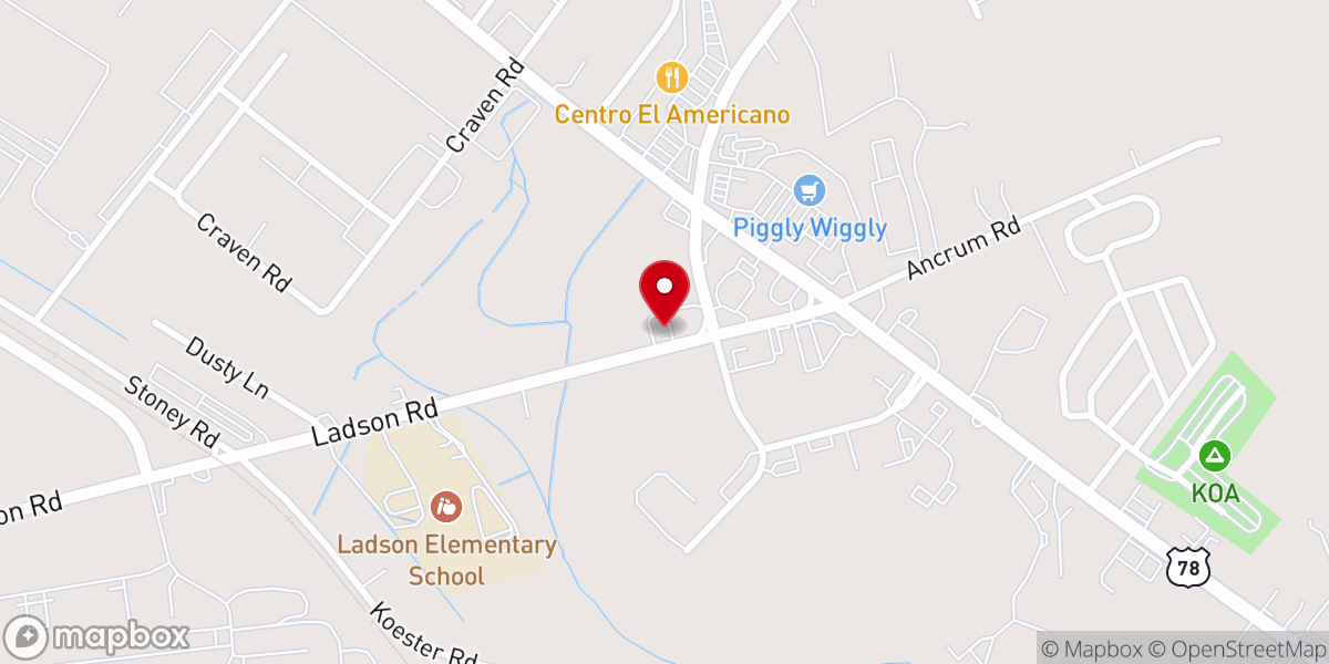 Map showing location of Ladson Baptist Church