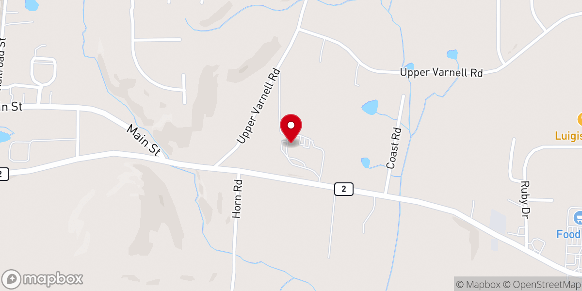 Map showing location of Varnell Church