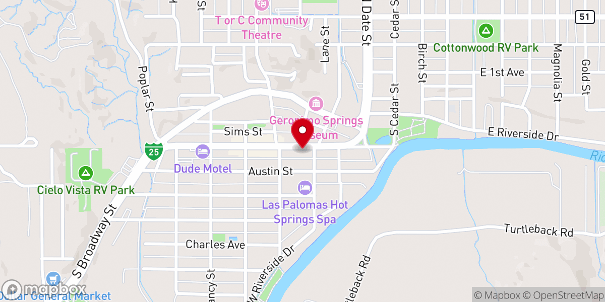 Map showing location of The Ellis House
