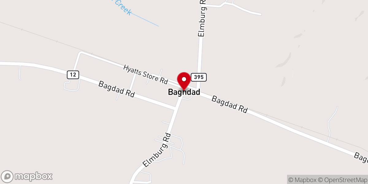 Map showing location of Bagdad