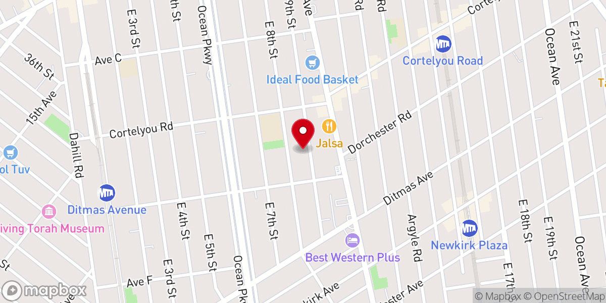 Map showing location of Cong. Supporters of Torah (A.K.A. Torah V'Daath Dormitory Minyan)