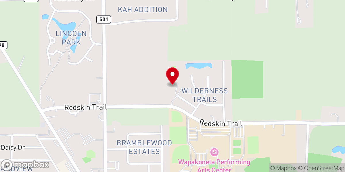 Map showing location of Harvest Baptist Church