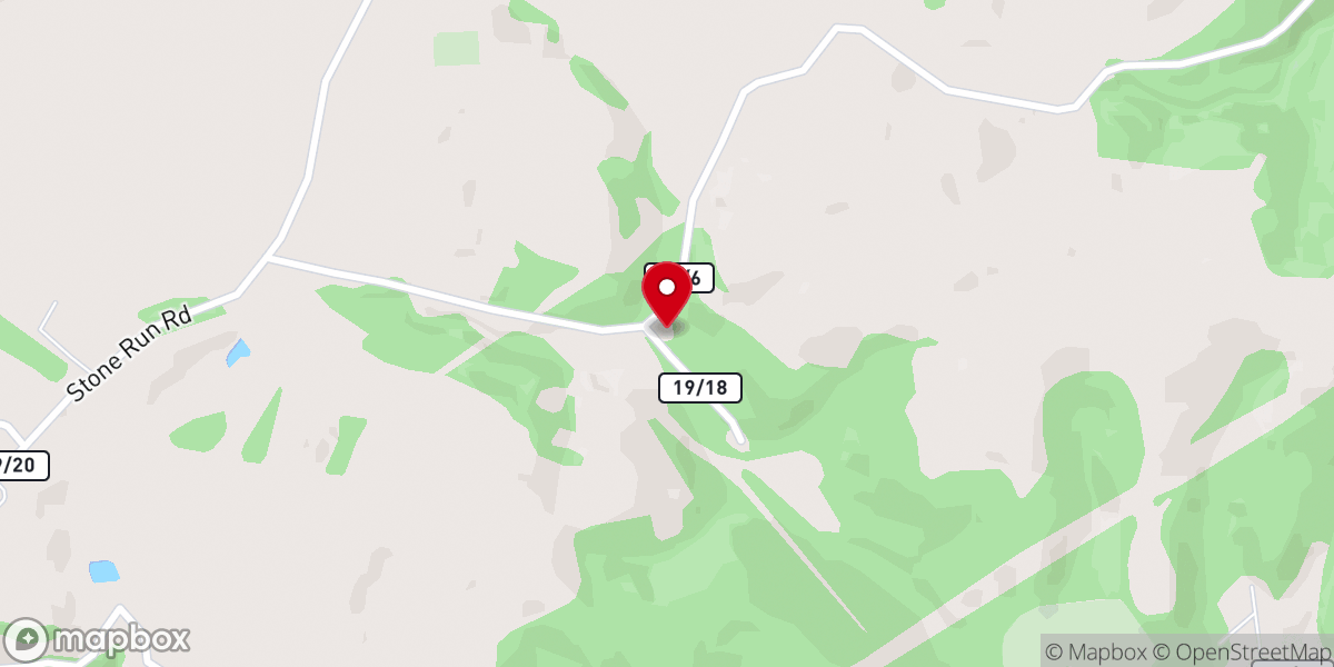 Map showing location of Stone Run United Methodist Church