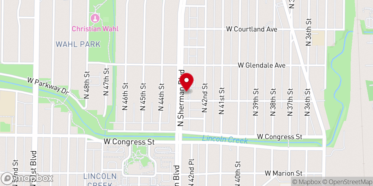 Map showing location of Atonement Lutheran Church