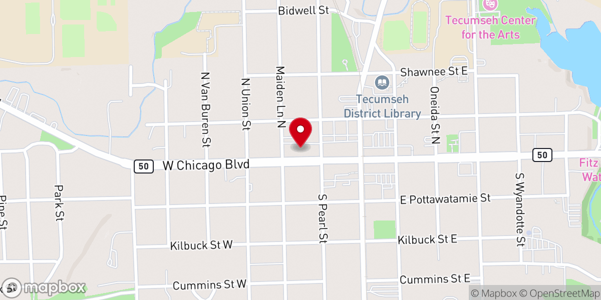 Map showing location of First Presbyterian Church