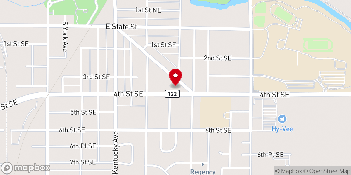 Map showing location of St. James Lutheran Church