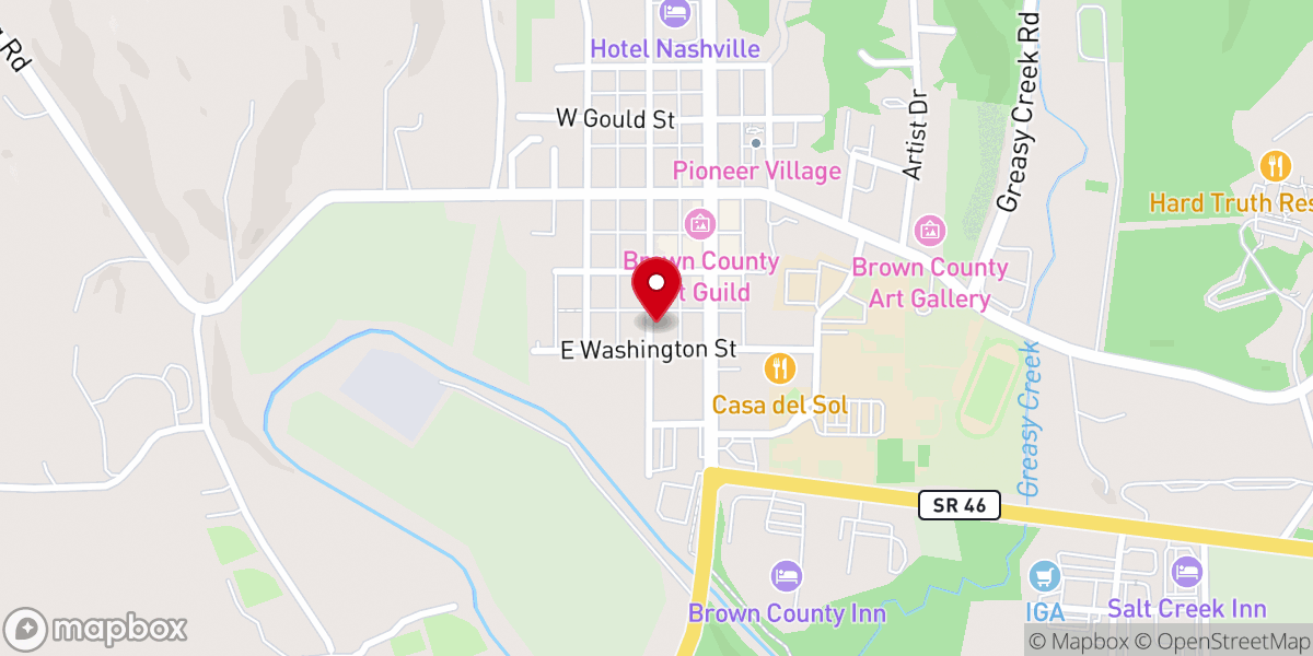Map showing location of Brown County Barn Burner