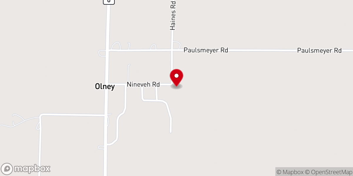 Map showing location of Olney United Methodist Church