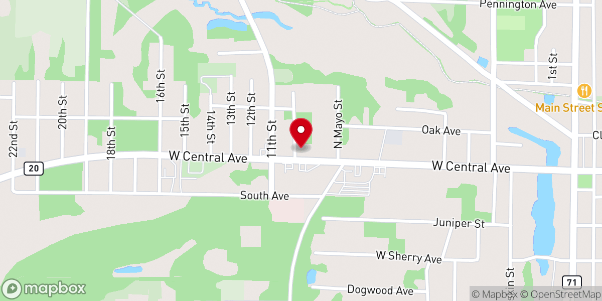 Map showing location of Pizza Hut