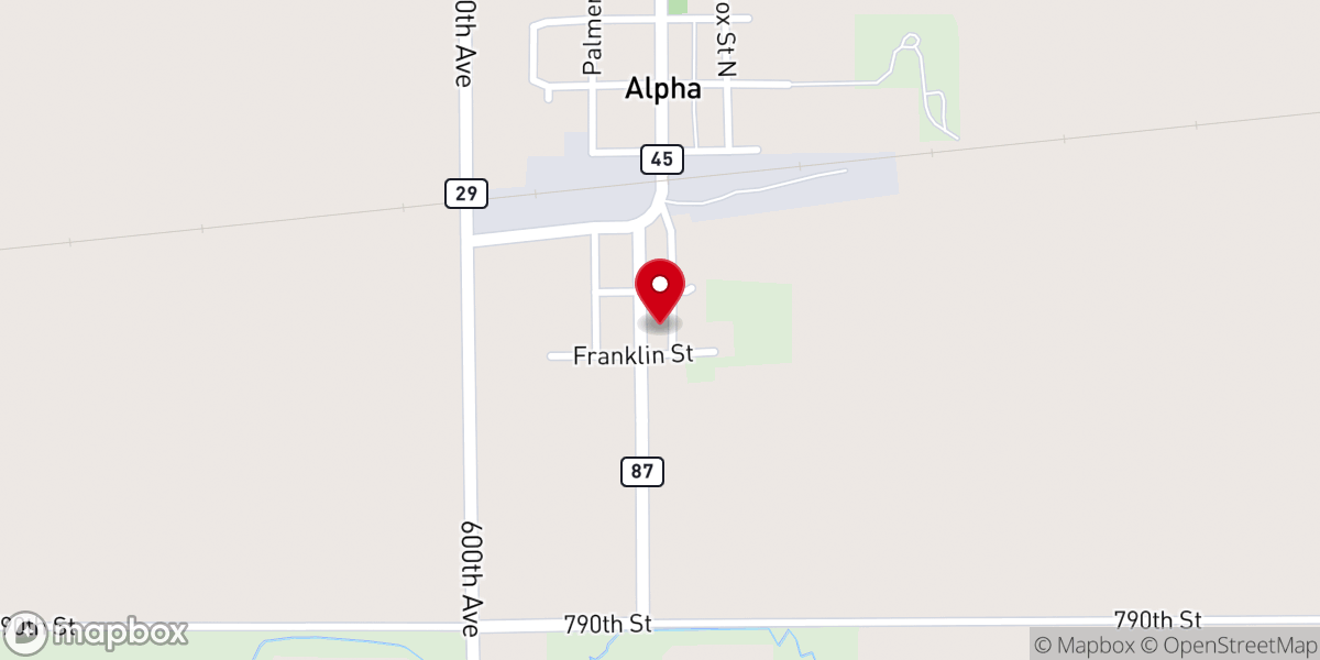 Map showing location of Trinity Lutheran Church