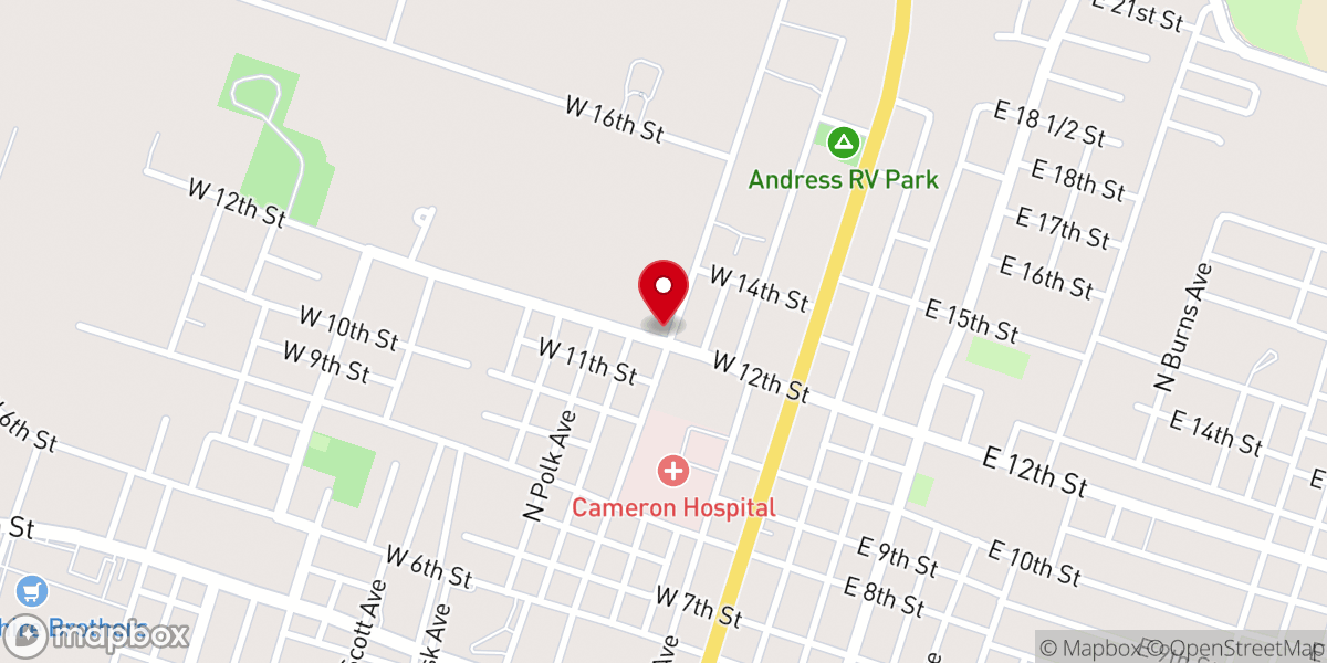 Map showing location of Cameron Grove Baptist Church