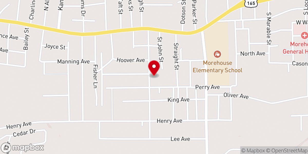 Map showing location of New Second Missionary Baptist