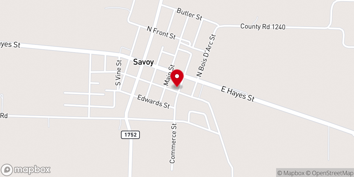 Map showing location of Savoy Methodist Church
