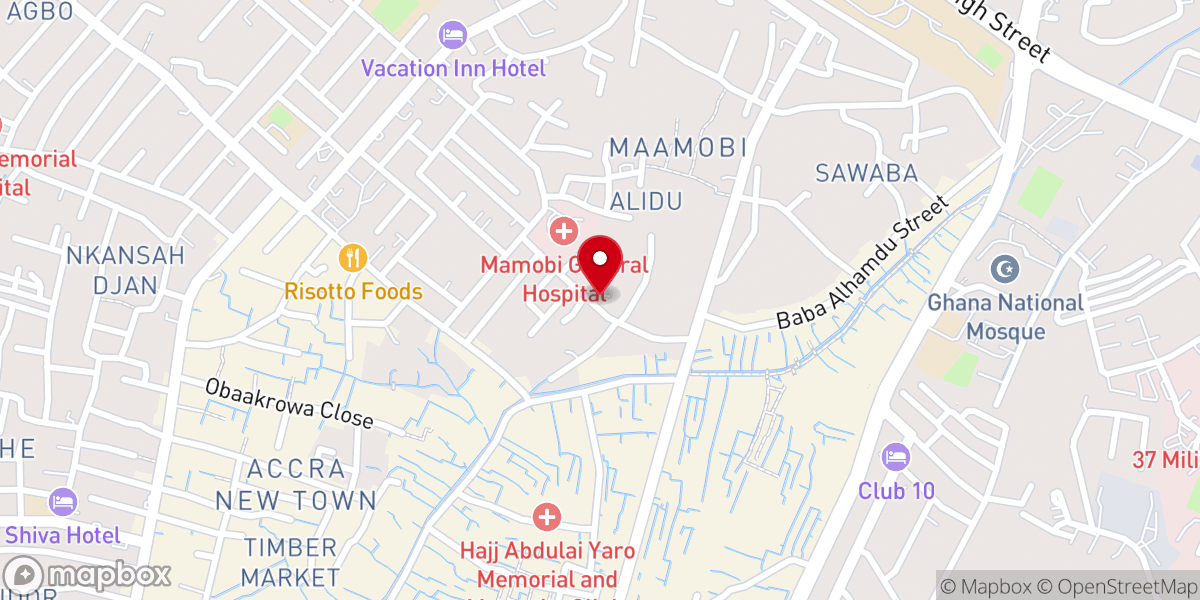 Map showing location of Evangelical Church of Ghana, Head Quarters