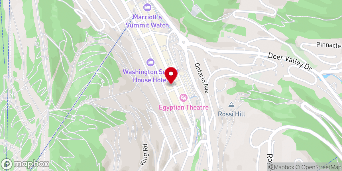 Map showing location of park city ghost tours