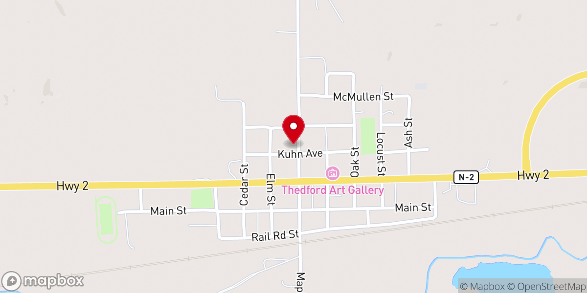 Map showing location of Bethel Assembly of God Church