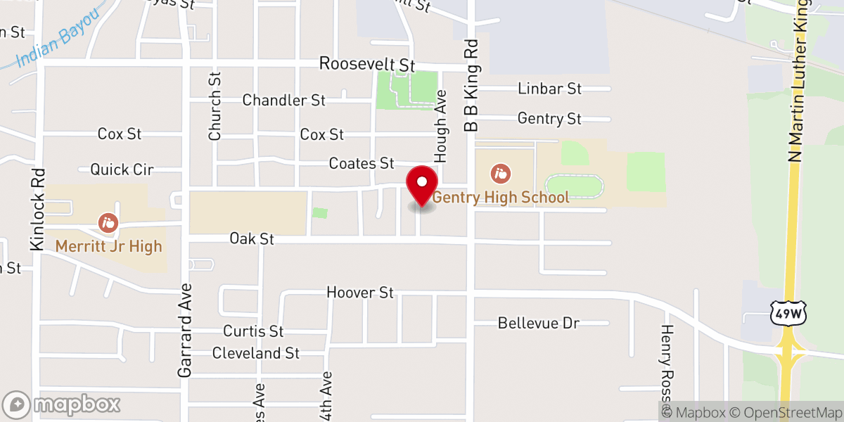 Map showing location of New Jerusalem Baptist Church