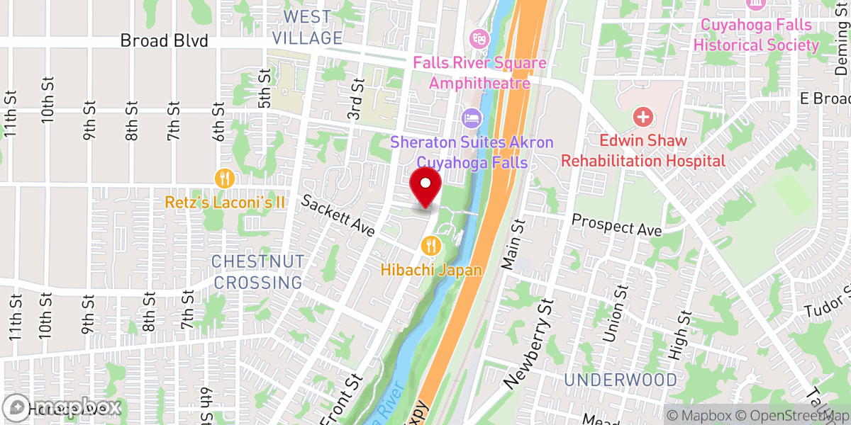 Map showing location of Tiki Underground