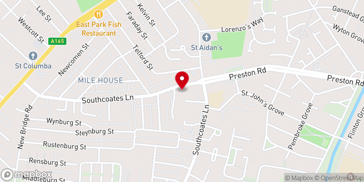 Map showing location of Sacred Heart Catholic Church