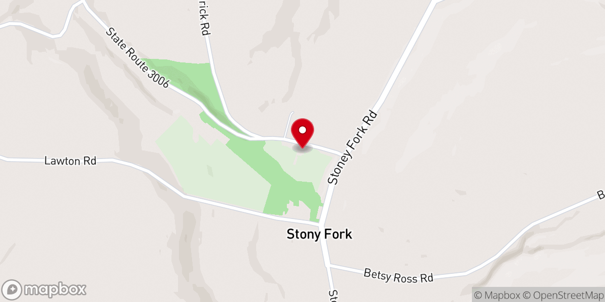 Map showing location of Stony Fork Mennonite Church