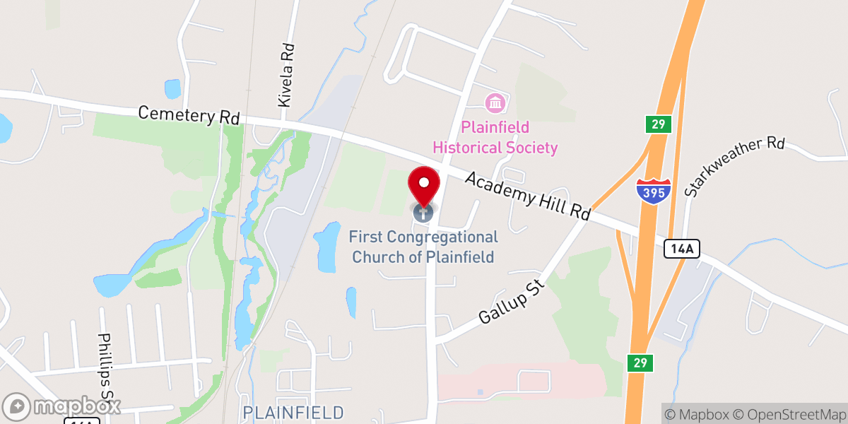 Map showing location of Plainfield Congregational Church
