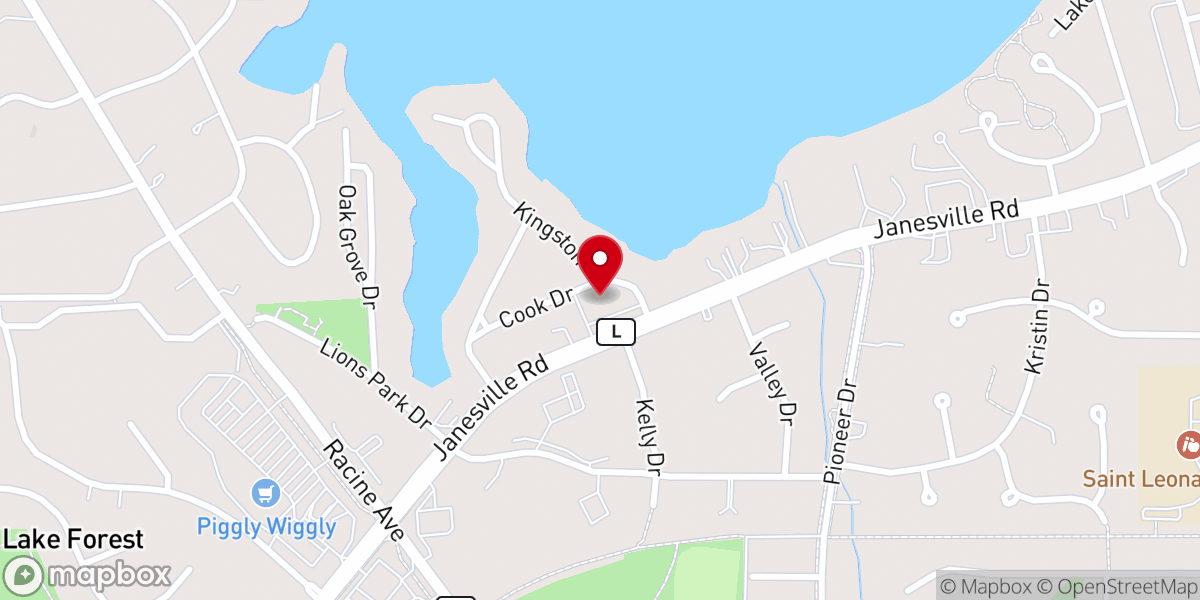 Map showing location of Bethel Lutheran Church