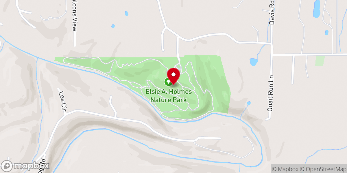 Map showing location of Elsie A. Holmes Nature Park