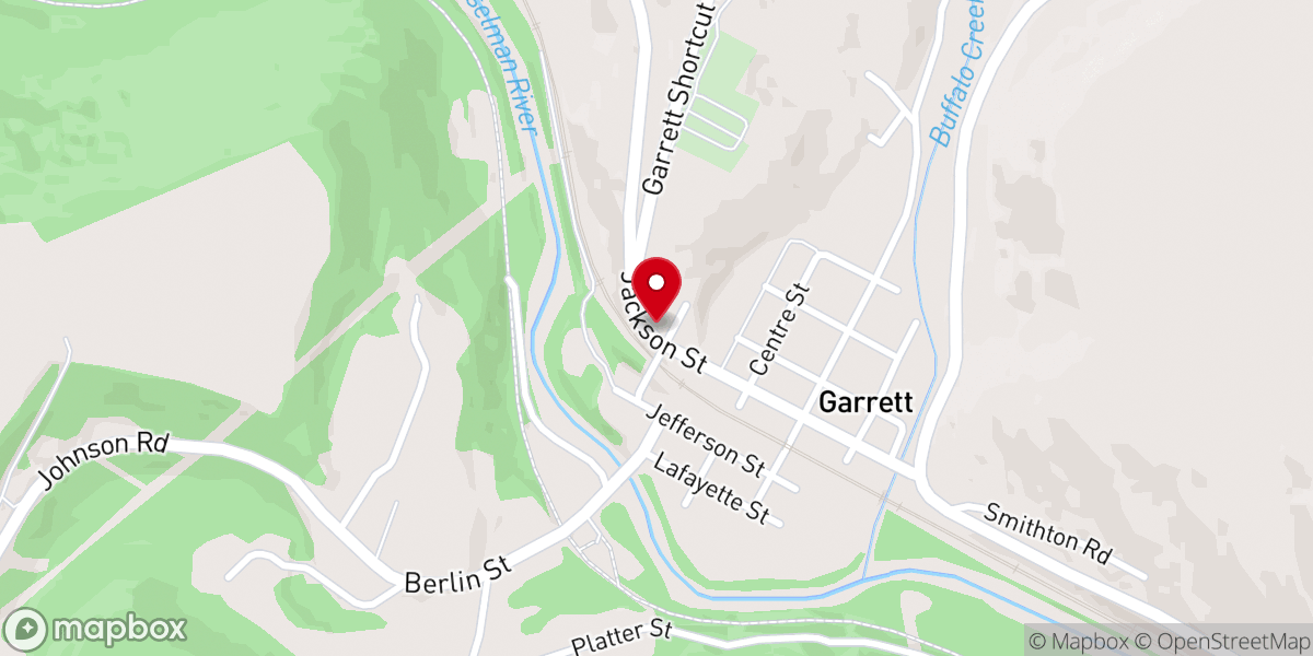 Map showing location of Garrett House