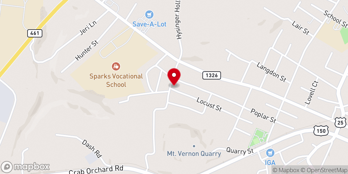 Map showing location of Fairground Hill Community Holiness Church