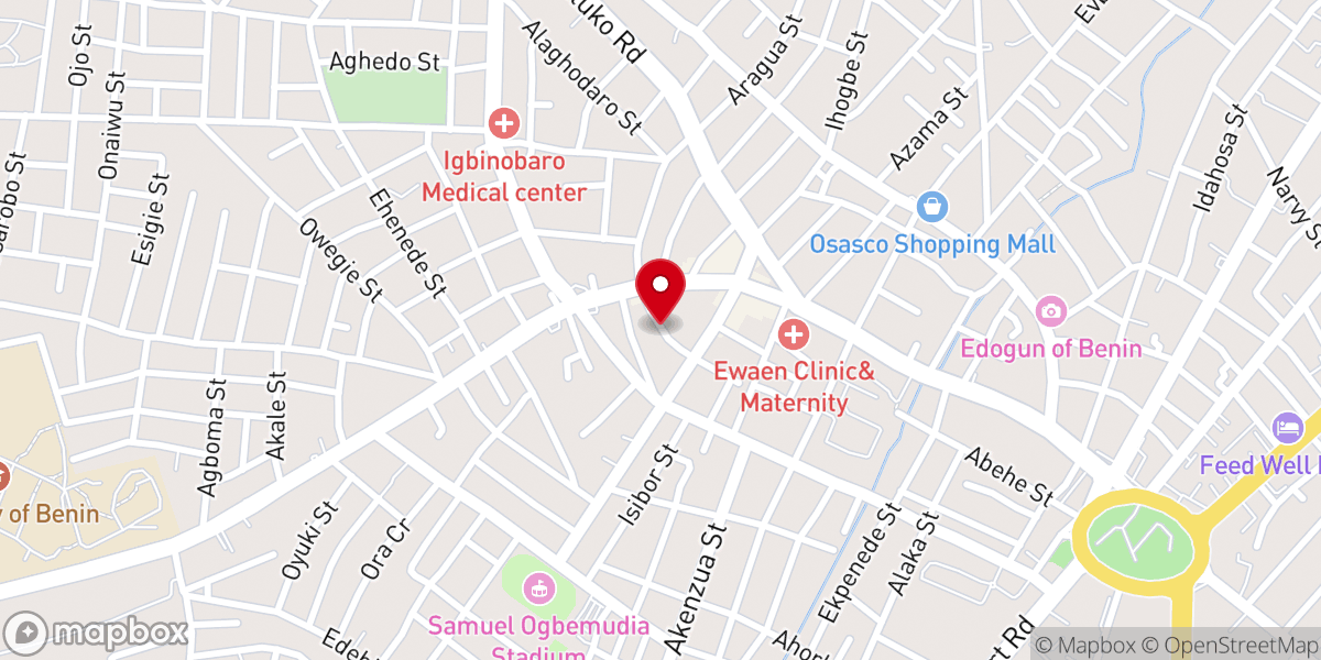 Map showing location of RCCG THRONE OF MERCY ZONE