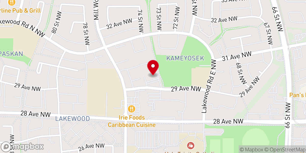Map showing location of St. Theresa's Catholic Church