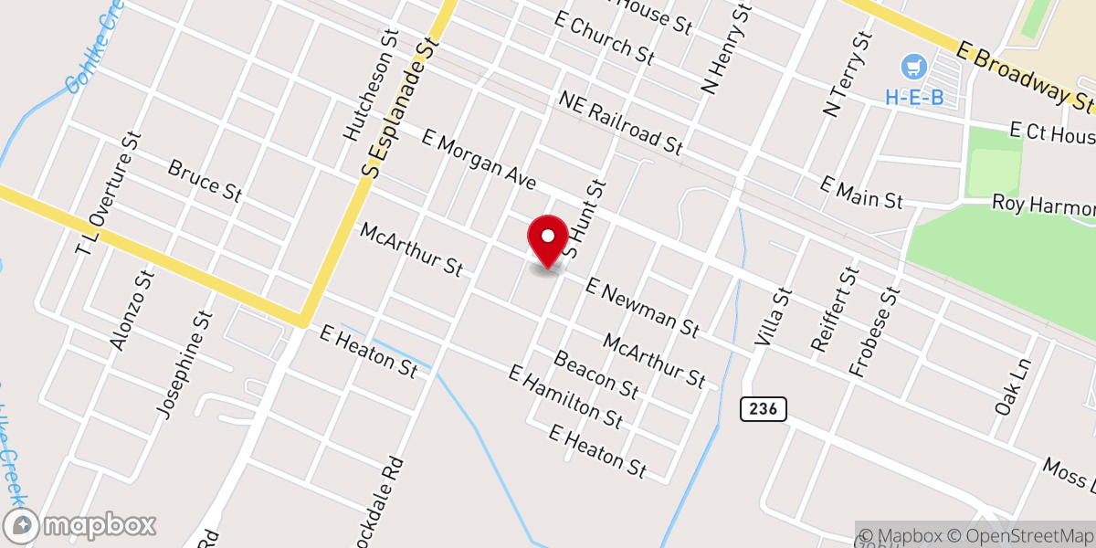 Map showing location of New Life Family Center
