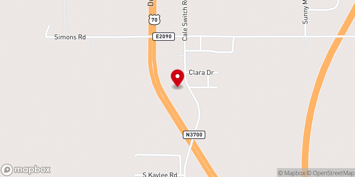 Map showing location of Bible Methodist, Durant