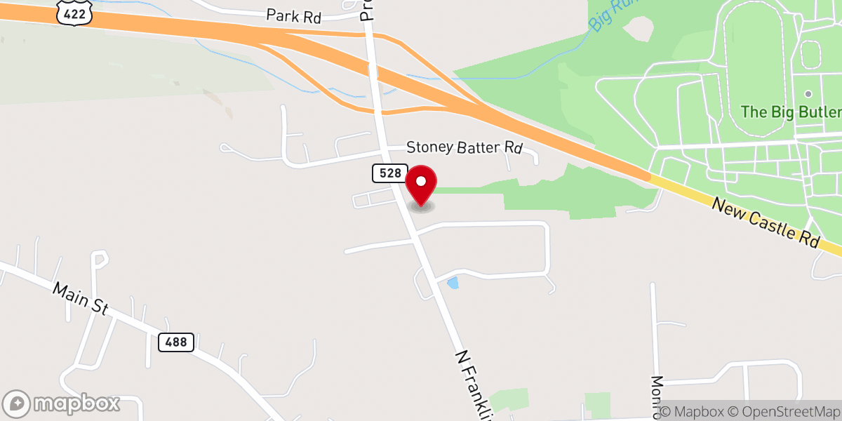 Map showing location of Church Hall