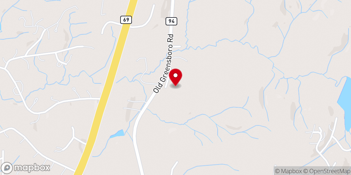 Map showing location of Ebenezer Church