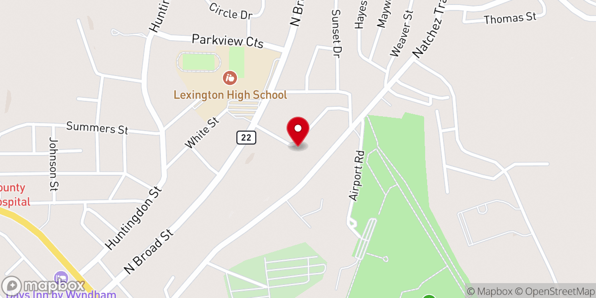 Map showing location of Mt Calvary Baptist Church