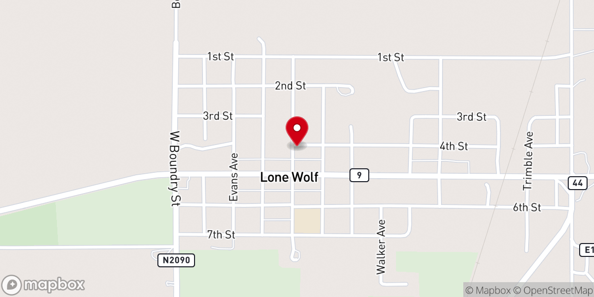 Map showing location of Lake Creek Baptist Church