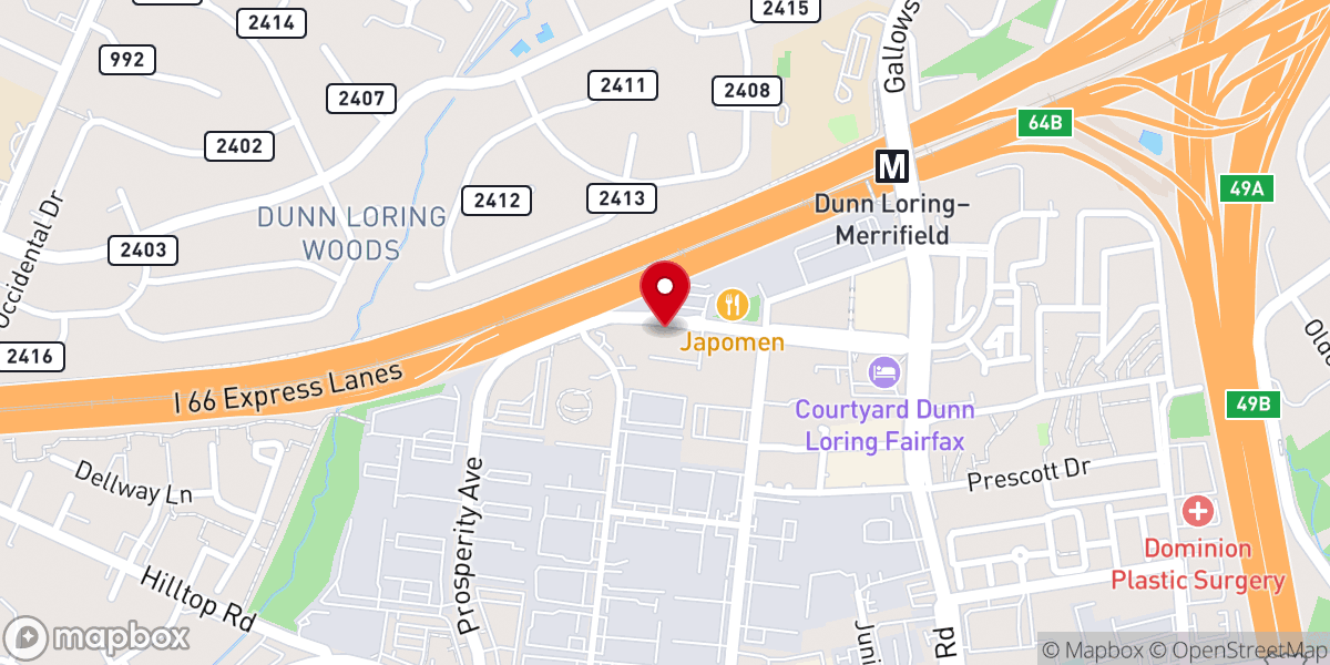 Map showing location of USCIS Virginia - Washington Field Office
