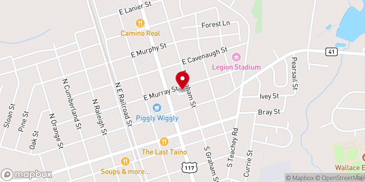 Map showing location of Wallace Town Hall