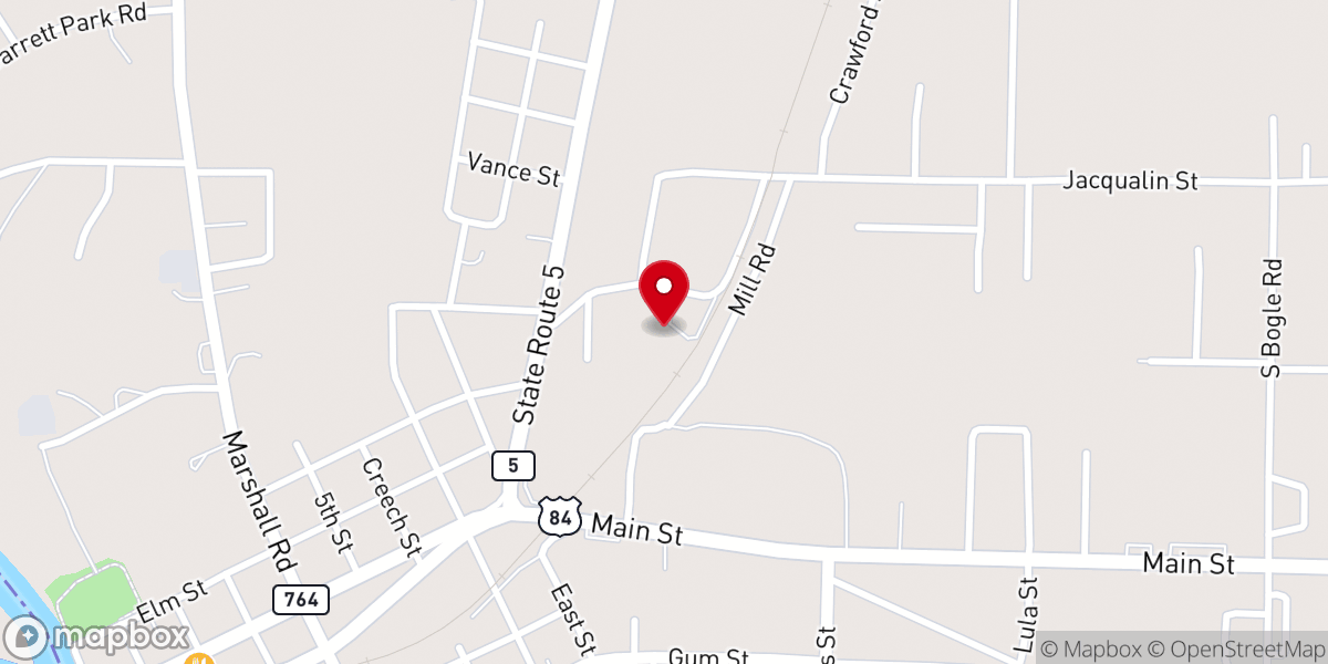 Map showing location of St Luke Baptist Church